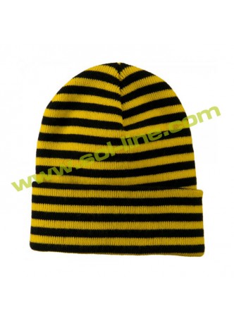 Single Knitt Long Trendy Striped Beanie with Cuff